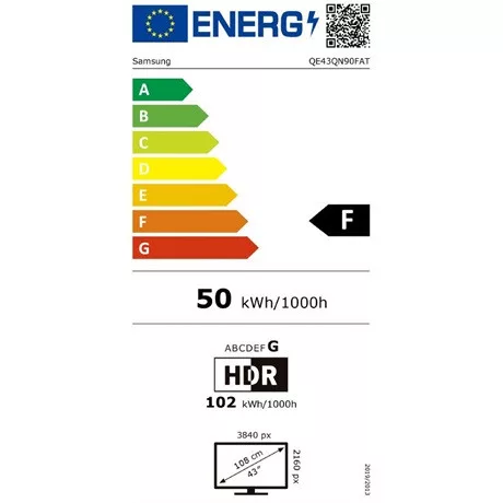 Samsung TV 43" 4K UHD SMART NEO QLED MINI LED TECHNOLÓGIÁVAL QE43QN90FATXXH