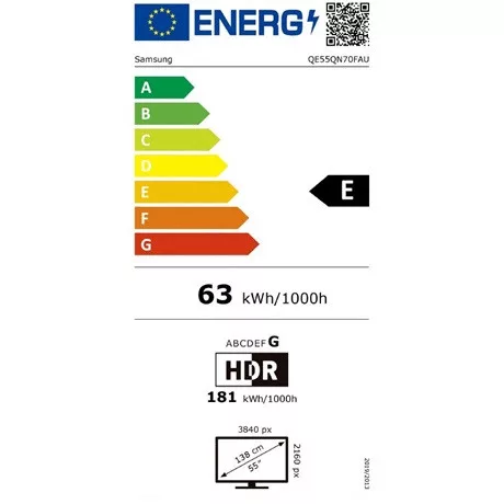 Samsung TV 55" 4K UHD SMART NEO QLED MINI LED TECHNOLÓGIÁVAL QE55QN70FAUXXH