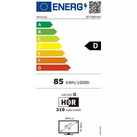 Samsung UHD QLED SMART TV QE75Q8FAAUXXH