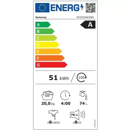 Samsung MOSÓGÉP ELÖLTÖLTŐS WF20DG8650BVU4