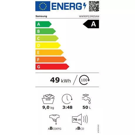 Samsung MOSÓGÉP ELÖLTÖLTŐS WW90FG3M05AWLF