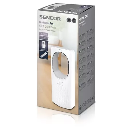 Sencor VENTILÁTOR LÉGCSAVAR NÉLKÜLI 62 CM, ÉRINTÉSVEZÉRLÉS, TÁVIRÁNYÍTÓ SFT 2404WH