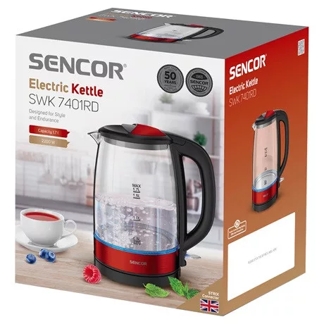 Sencor VÍZFORRALÓ ÜVEG 1,7L SWK 7401RD