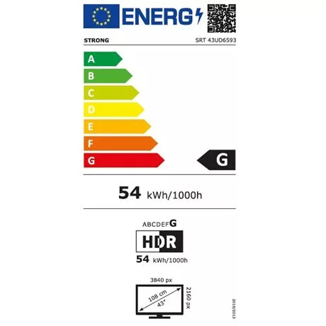 Strong TV 43" UHD ANDROID SMART LED SRT43UD6593