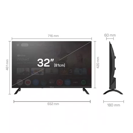 Tesla TV 32" HD GOOGLE SMART LED 32E655BHS