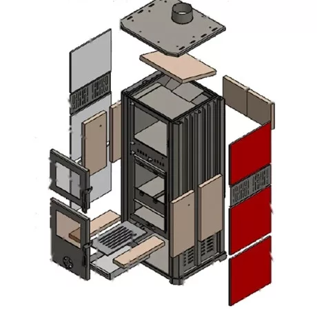 Warnex KANDALLÓ SZABADONÁLLÓ SÜTŐS CSEMPÉS 8,3 KW ROMA S 5.0