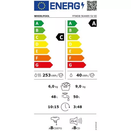 Whirlpool MOSÓ-SZÁRÍTÓGÉP GŐZ FUNKCIÓVAL FFWDB 964489 SV EE