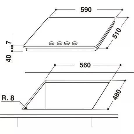 Whirlpool FŐZŐLAP BEÉPÍTHETŐ GÁZ GMWL 628/IXL EE