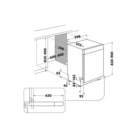 Whirlpool MOSOGATÓGÉP BEÉPÍTHETŐ 14 TERÍTÉK W7U HS61BS