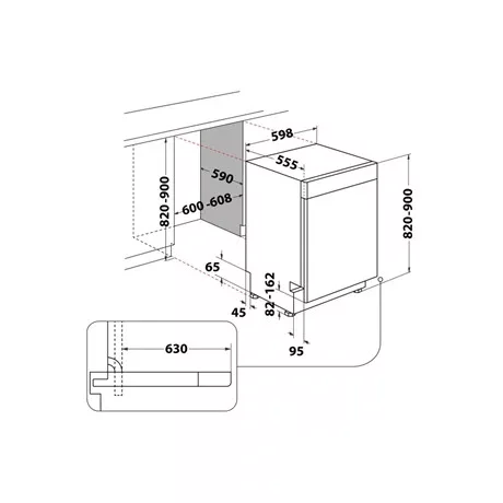 Whirlpool MOSOGATÓGÉP BEÉPÍTHETŐ 15 TERÍTÉK W7U HS61X