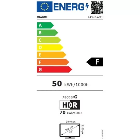 Xiaomi TV 43" 4K UHD QLED GOOGLE SMART ELA5956EU A PRO 2026 43"