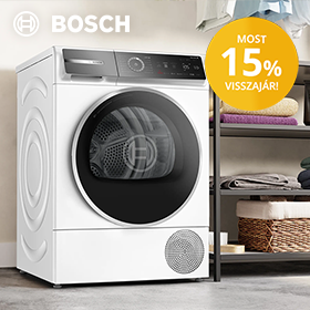 Szerezd be most a kijelölt Bosch mosógépek egyikét, és 15% visszajár!
