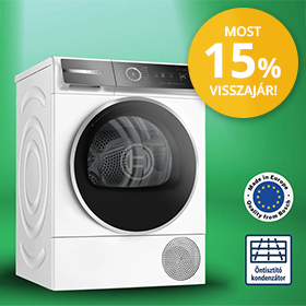 15% Kedvezmény Bosch Serie 6-és 8 szárítógépekre!
